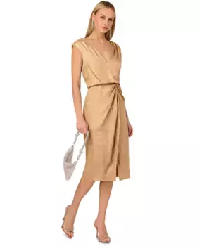 Женское платье миди Foil Woven Adrianna, золотой