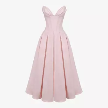 Женское платье миди из эластичного хлопка с глубоким вырезом House Of Cb, розовый