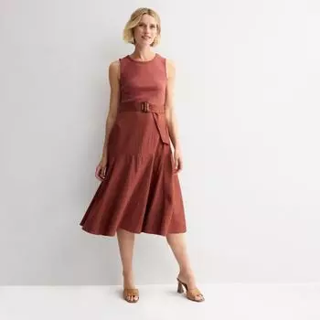 Женское платье миди из комбинированных материалов Nine West, цвет mauve concept