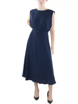 Женское платье миди из крепа Raukty с цветными блоками Lauren Ralph Lauren, цвет Navy/Cream