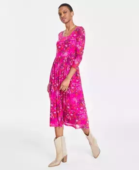 Женское платье миди из сетчатой ткани On 34th, розовый