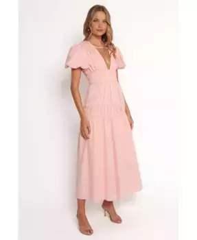 Женское платье миди Joedy с рукавами-фонариками Petal and Pup, розовый