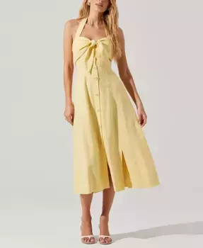 Женское платье миди Katherine с запахом ASTR the Label, желтый