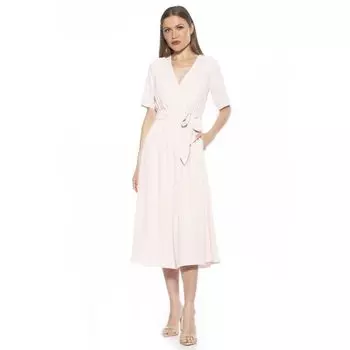 Женское платье миди Larisa с завышенной талией и поясом Alexia Admor, красный