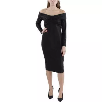 Женское платье миди ниже колена с открытыми плечами Lauren Ralph Lauren, черный