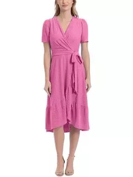 Женское платье-миди с оборками и сюрплеем London Times, цвет orchid