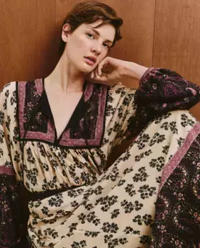 Женское платье миди с принтом Southern Cotton, красный