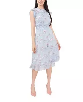 Женское платье миди с присборенной талией и принтом ромашки CeCe, мульти