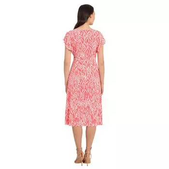 Женское платье миди с рюшами и принтом London Times London Times