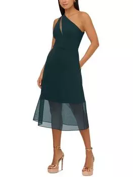 Женское платье-миди с сетчатой вставкой длиной до середины голени Adrianna Papell, цвет forest
