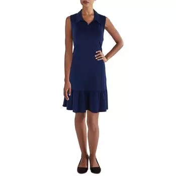 Женское платье-миди с воротником-стойкой X by Gottex, темно-синий