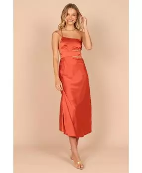 Женское платье миди с вырезом на одно плечо Forelle Petal and Pup, красный