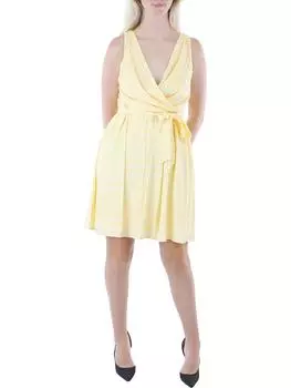 Женское платье-миди с завязками на коленях DKNY, цвет ivory/lemonade