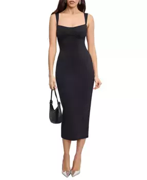 Женское платье миди Scuba Sweetheart Good American, черный