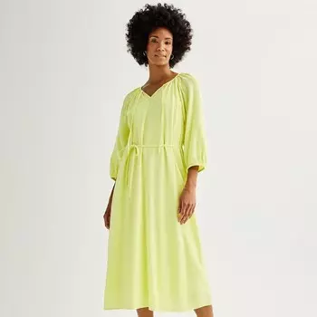 Женское платье миди Sonoma Goods For Life из льняной смеси, цвет Desire Yellow