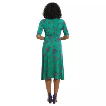 Женское платье миди трапециевидного силуэта с принтом London Times London Times