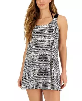 Женское платье-накидка с крестом на спине J Valdi, черно-белый