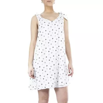 Женское платье прямого кроя с завязками и плечами Nina Leonard, цвет White Navy