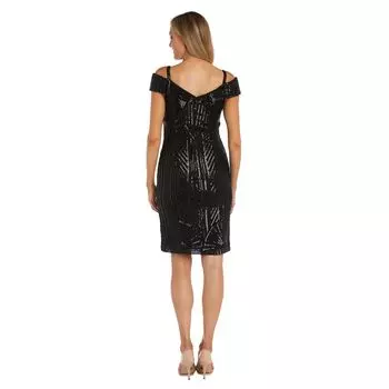 Женское платье R&M Richards с открытыми плечами, расшитое бисером R&M Richards