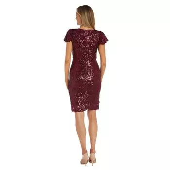 Женское платье R&M Richards с развевающимися рукавами и бисером R&M Richards