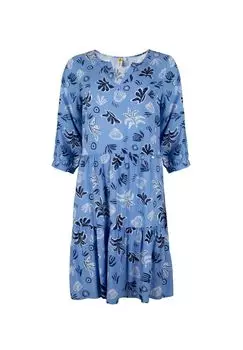 Женское платье-ракушка с принтом по всей поверхности и многоуровневым эффектом ROADSIGN australia, синий