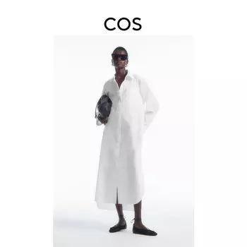 Женское платье-рубашка Cos из поплина, белый