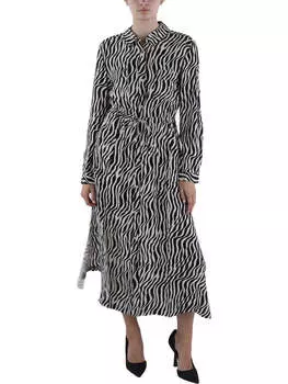 Женское платье-рубашка длиной до колена с анималистичным принтом French Connection, цвет black out/classic c