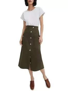 Женское платье-рубашка длиной до середины голени с отделкой Veronica Beard, цвет white/army