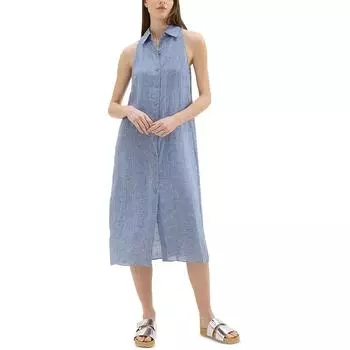 Женское платье-рубашка с воротником на пуговицах Theory, цвет chambray