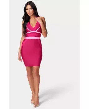 Женское платье с бандажным верхом на запах Bebe, фиолетовый