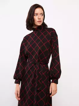 Женское платье с длинным рукавом и воротником-стойкой LCWAIKIKI Classic