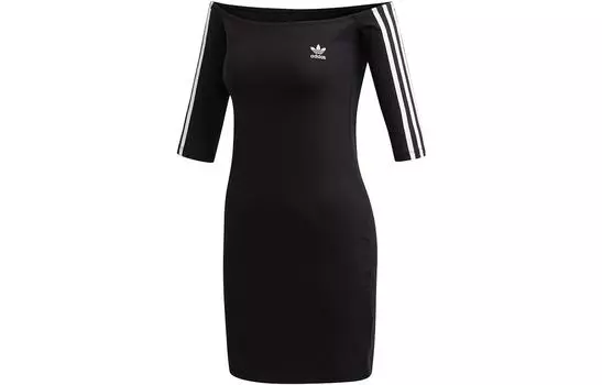 Женское платье с длинными рукавами Adidas Originals, цвет Black