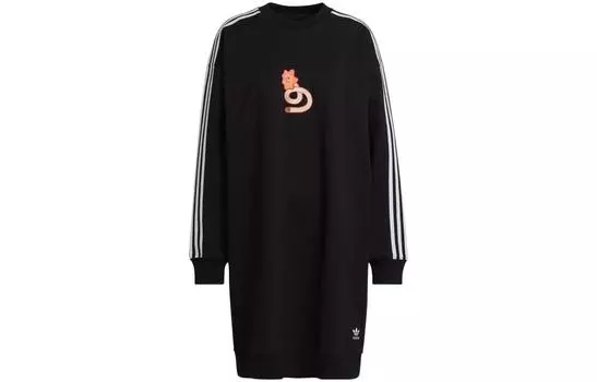 Женское платье с длинными рукавами Adidas Originals, цвет Black