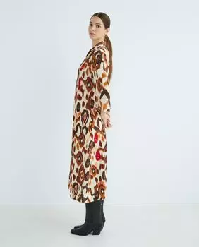 Женское платье с длинными рукавами и принтом Zermatt, коричневый