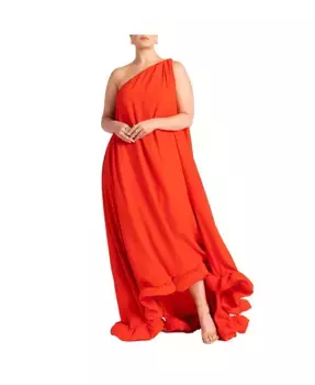 Женское платье с драматичными рюшами ELOQUII, оранжевый