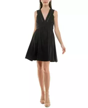 Женское платье с глубоким V-образным вырезом и лесенкой, силуэт "приталенный-клеш" Taylor, черный