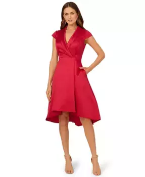 Женское платье с каплевидными рукавами и асимметричным подолом Adrianna Papell, красный