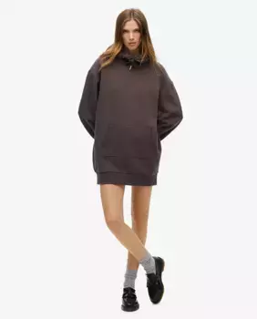 Женское платье с капюшоном и татуировкой со стразами Superdry, чёрный