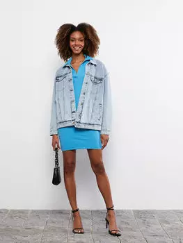 Женское платье с коротким рукавом и воротником поло LCW Casual