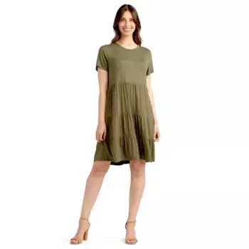 Женское платье с коротким рукавом в несколько ярусов Apt. 9, зеленый