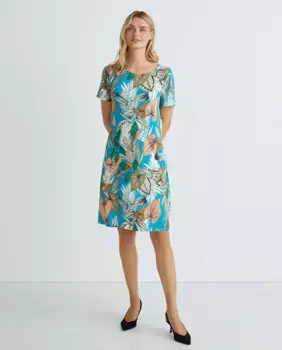 Женское платье с короткими рукавами и принтом Zermatt, бирюзовый