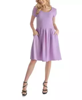 Женское платье с круглым вырезом до колена с карманом 24seven Comfort Apparel, зеленый