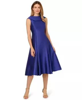 Женское платье с лодочкой и без рукавов, силуэт "приталенное-клеш" Adrianna Papell, синий