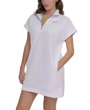 Женское платье с логотипом и шипами DKNY, белый