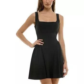 Женское платье с открытой спиной из полиэстера, облегающее и расклешенное Emerald Sundae, черный