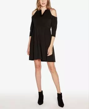 Женское платье с открытыми плечами и шипами Black Label Belldini, черный