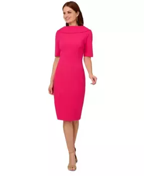 Женское платье с отложным воротником и V-образным вырезом на спине Adrianna Papell, розовый