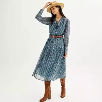 Женское платье с поясом и завязывающимся воротником Nine West Nine West