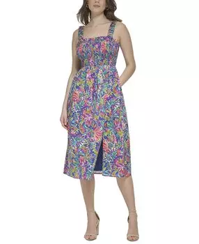 Женское платье с присборенным лифом и принтом kensie