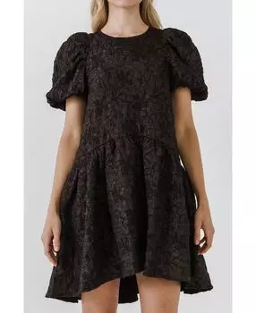 Женское платье с пышными рукавами и заниженной талией endless rose, черный